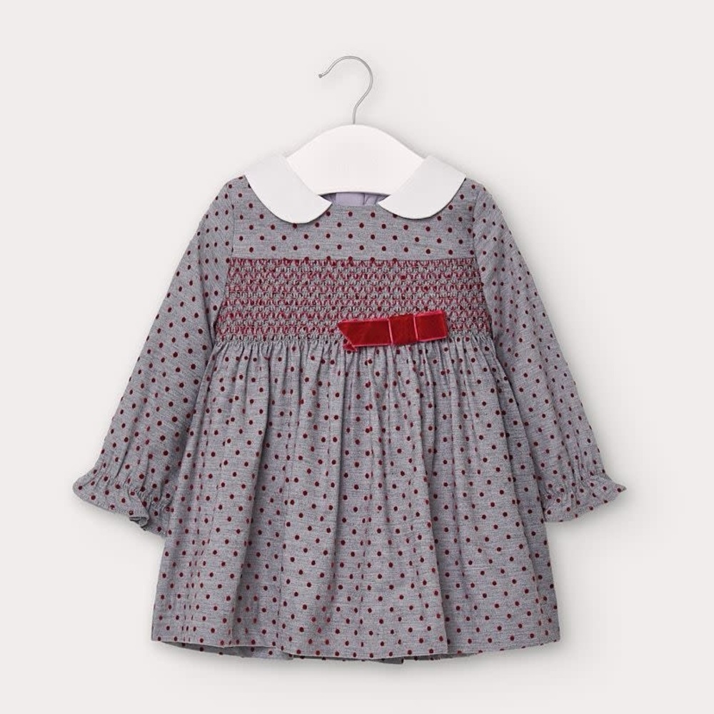Size 24 months Mayoral Gray and Red Formal Kids Dress